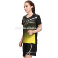 Dry fit and top quality jersey design badminton for couples, fashion custom badminton jersey